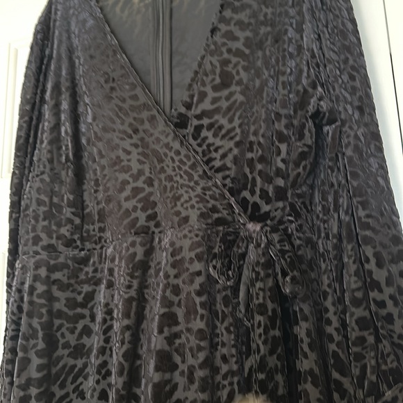 Calvin Klein stunning black womens DRESS mock wrap VELVET tie at side S… - Picture 10 of 16